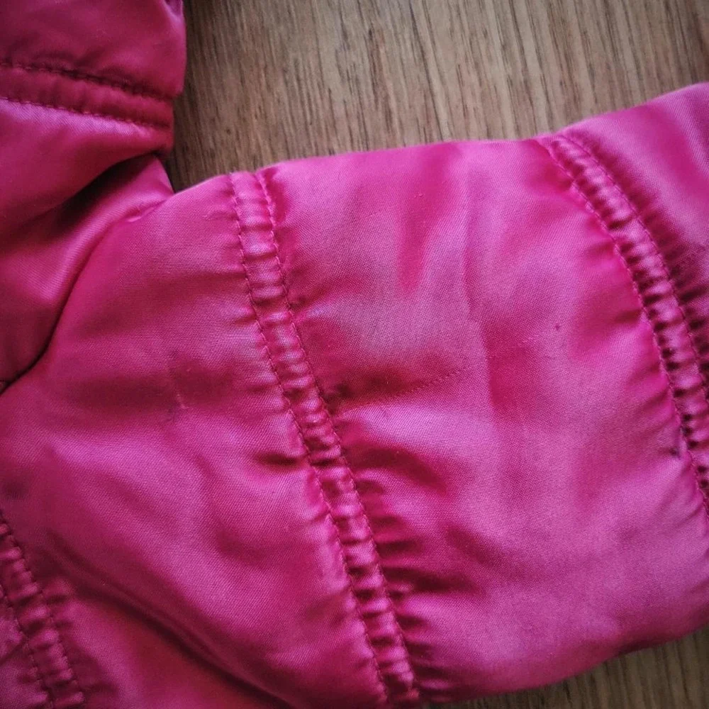 Baby Phat Girlz Puffer Jacket Vintage 2000s Pink Ruffle Quilted Coat Kids 2T